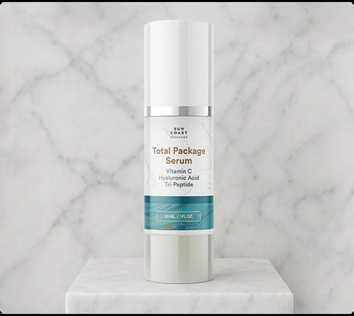 Bottle of the featured serum on a light background.